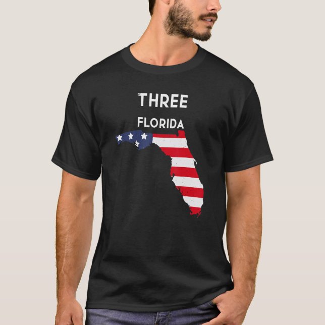 Three Oaks Florida USA State America Travel Florid T-Shirt (Front)