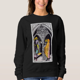 Three Of Coins Or Pentacles Vintage Tarot  Rider W Sweatshirt