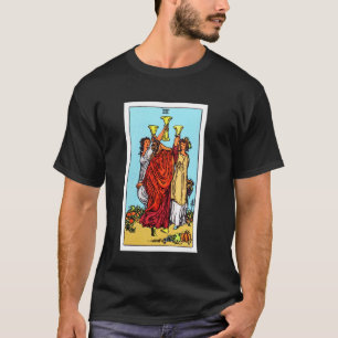 Three of Cups Vintage Tarot Card - original Rider T-Shirt