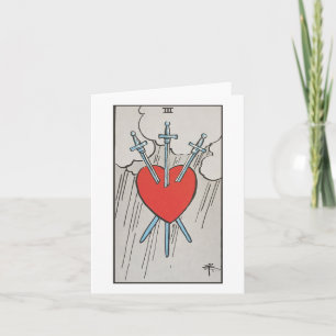 Three of swords blank card