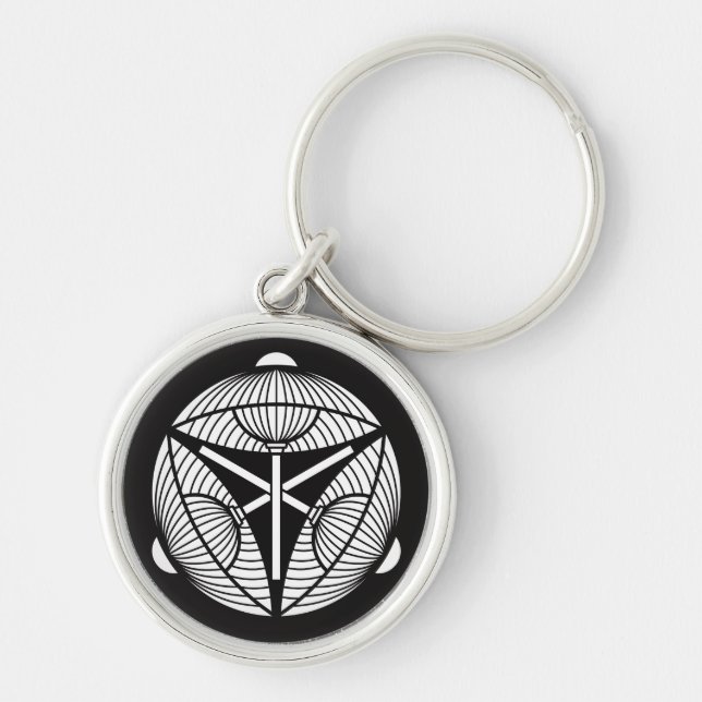 Three open Japanese umbrellas Key Ring (Front)