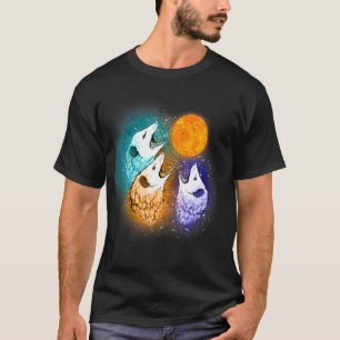 Three Opossum Moon With Three Possums Men Women T-Shirt