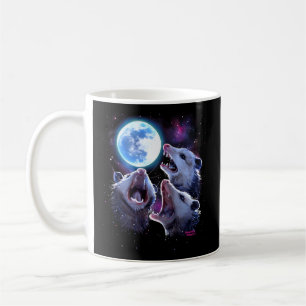 Three Opossums Howling At The Moon Pet Possum Coffee Mug
