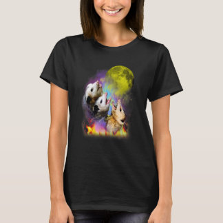 Three Opposum Moon With 3 Possums And Dead Moon Fi T-Shirt
