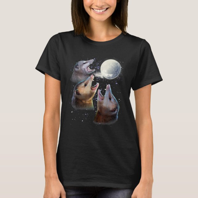 Three Opposum Moon With 3 Possums And Dead Moon   T-Shirt (Front)