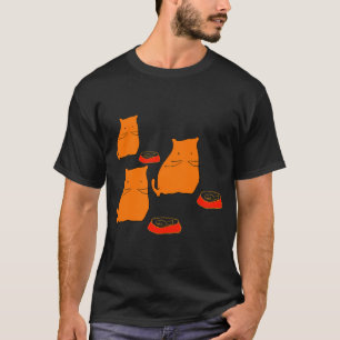 Three Orange Cats Illustration T-Shirt
