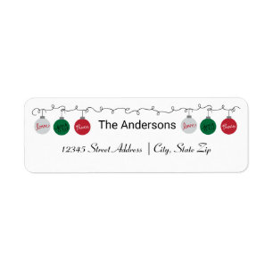 Three Ornaments - Return Address Label