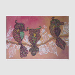 three owls tissue paper