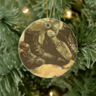 Three Pairs of Shoes by Vincent van Gogh Ceramic Tree Decoration