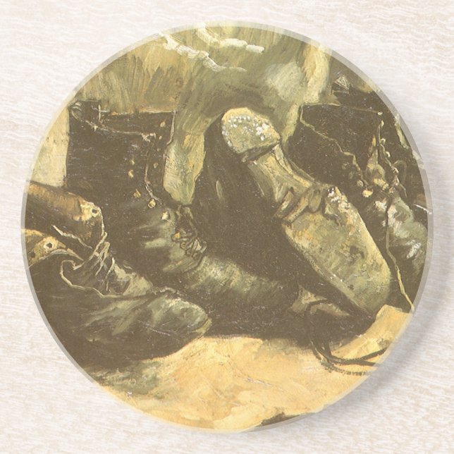 Three Pairs of Shoes by Vincent van Gogh Coaster (Front)