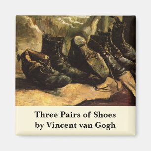 Three Pairs of Shoes by Vincent van Gogh Magnet