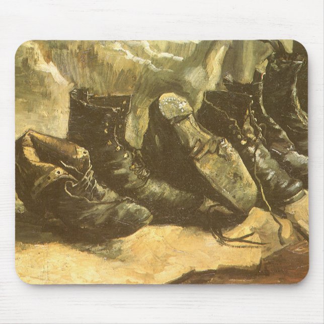 Three Pairs of Shoes by Vincent van Gogh Mouse Mat (Front)
