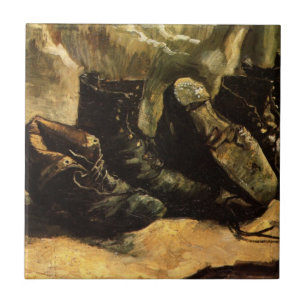 Three Pairs of Shoes by Vincent van Gogh Tile