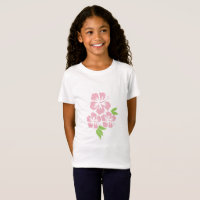 Three Pale Pink Hibiscus Tropical Flowers