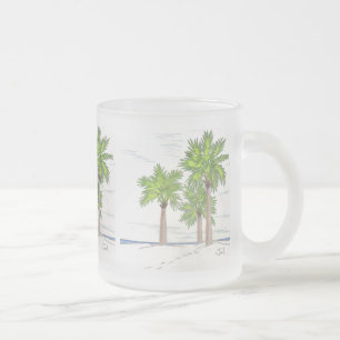 THREE PALMS mug (frosted glass)