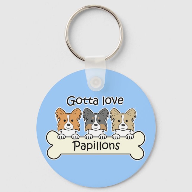 Three Papillons Key Ring (Front)