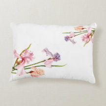 Three Pastel Irises ACCENT PILLOW