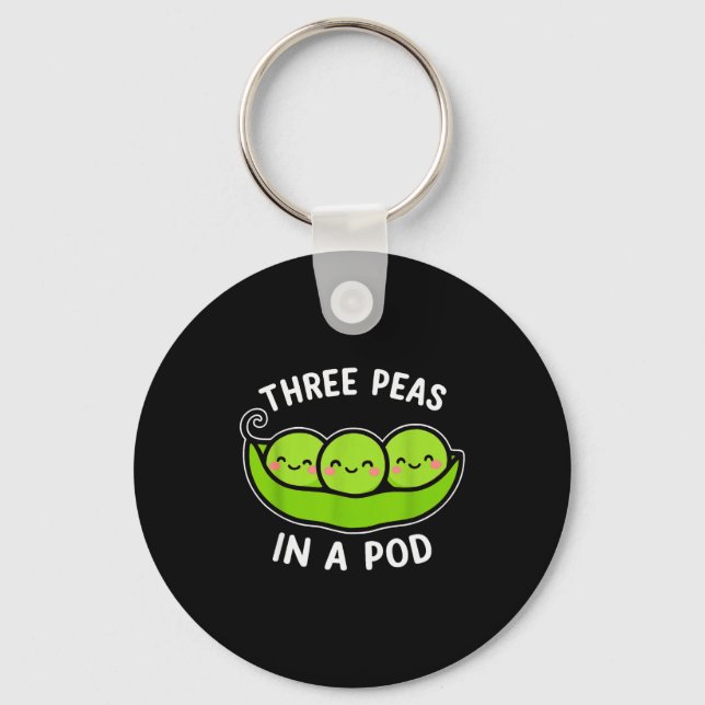 Three Peas In A D Cute Kawaii Funny  Key Ring (Front)