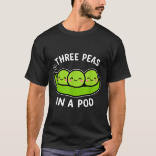 Three Peas In A D Cute Kawaii Funny T-Shirt