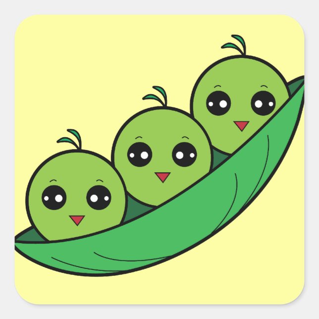 Three Peas in a Pod Square Sticker (Front)
