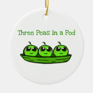 Three Peas in Pod Triplet Ornament Shower Gift