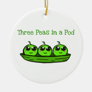 Three Peas in Pod Triplet Ornament Shower Gift