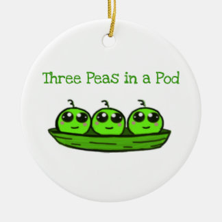 Three Peas in Pod Triplet Ornament Shower Gift