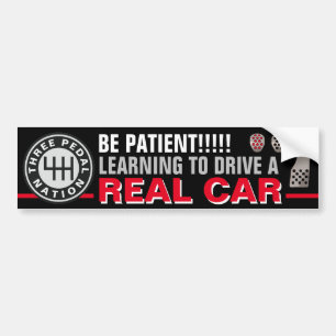 THREE PEDAL NATION BUMPER STICKER