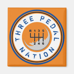 THREE PEDAL NATION Magnet