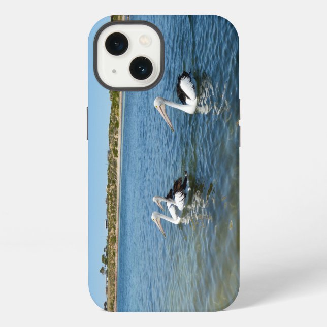 Three Pelicans Swimming, iPhone 13 Case  (Back)