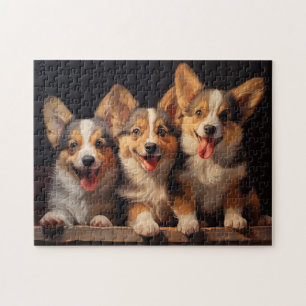 Three Pembroke Welsh Corgis Jigsaw Puzzle