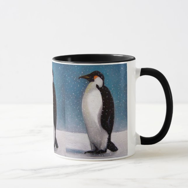 Three Penguins: Oil Pastel Mug (Right)