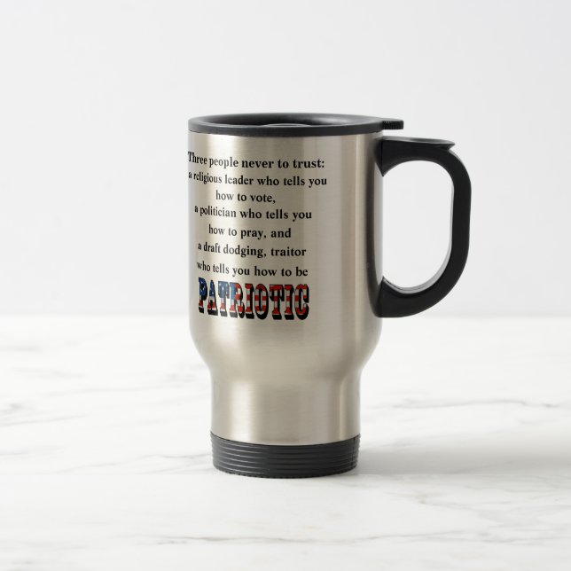 Three people never to trust: travel mug (Right)