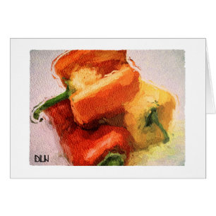 Three Peppers/Vegetables /Watercolor Look