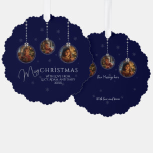 Three Photo Bauble  Paper Ornament Card