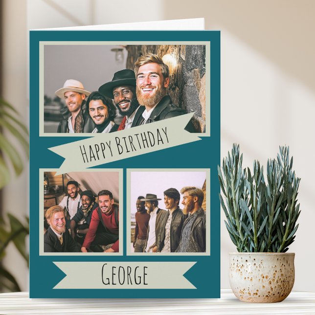 Three Photo Birthday Card (Creator Uploaded)