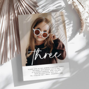Three Photo Birthday Invitation