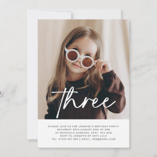 Three Photo Birthday Invitation