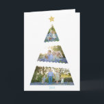 Three Photo Christmas Tree Modern Holiday Greeting<br><div class="desc">The classic holiday motif of the Christmas tree gets a modern twist with this three-photo holiday card that is clean and simple on the front and festive on the inside with text to personalise with your own message of holiday cheer and any extra message text you want to include. Photography...</div>
