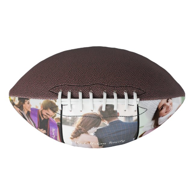 Three Photo Collage Custom Football American Football (Front)