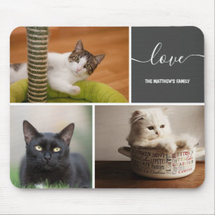 Three Photo Collage Custom Mouse Mat