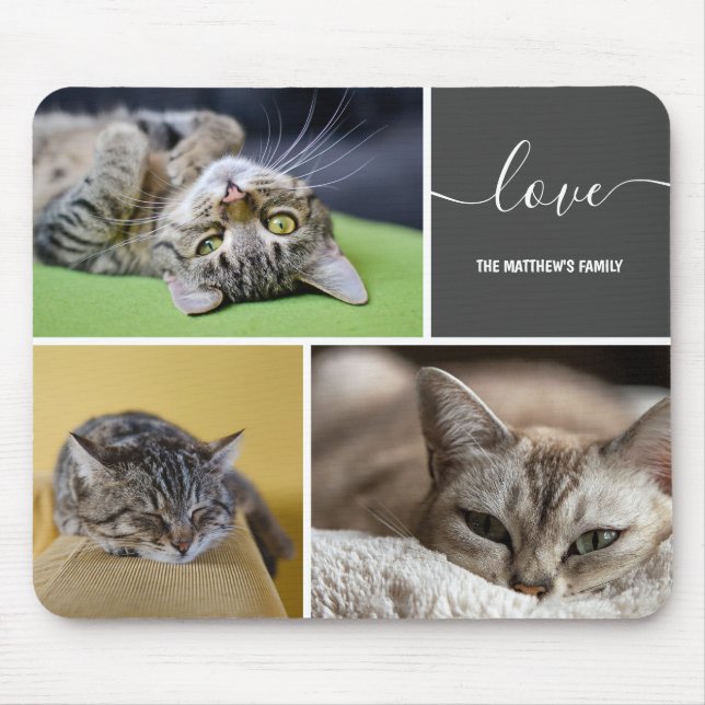 Three Photo Collage Custom Mouse Pad (Front)