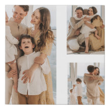 Three Photo Collage Family Canvas Faux Wrapped