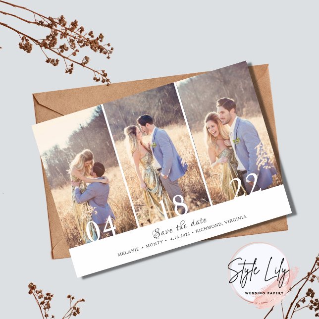 Three Photo Collage Wedding Save the Date (Creator Uploaded)