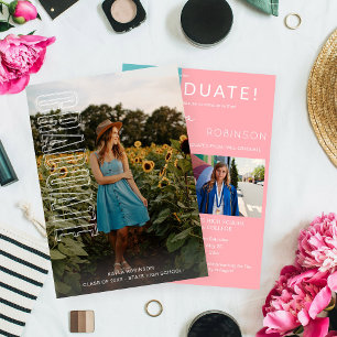 Three Photo Fun Type Graduate Announcement V3