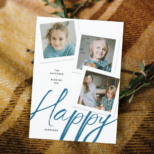 THREE PHOTO HANUKKAH CARD