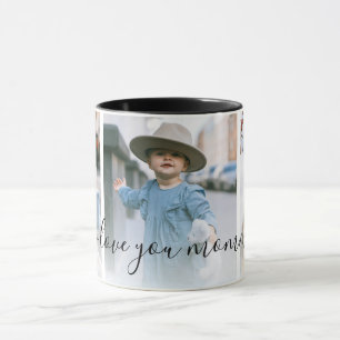 Three Photo I Love You Mummy Custom Mug