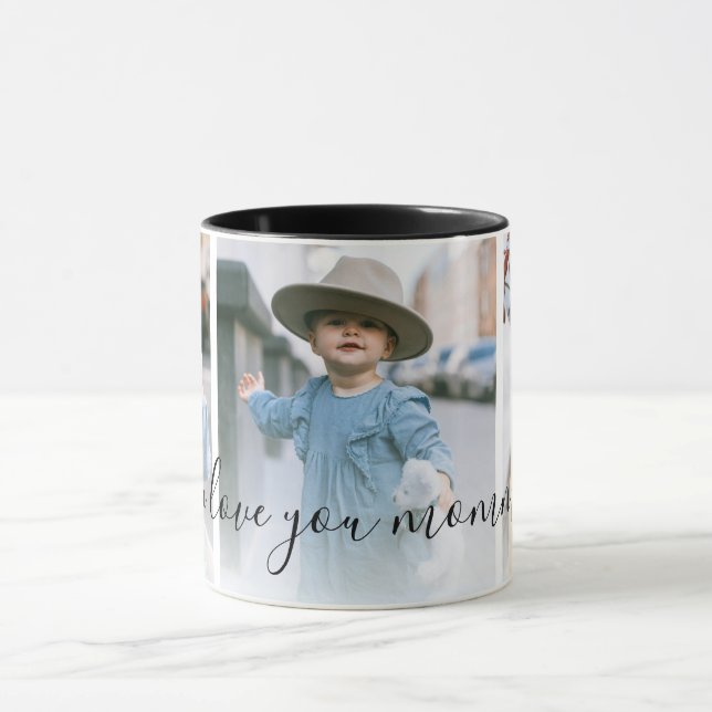 Three Photo I Love You Mummy Custom Mug (Center)