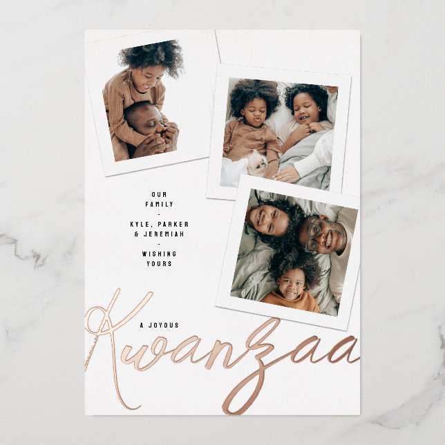 THREE PHOTO KWANZA HOLIDAY CARD (Front)