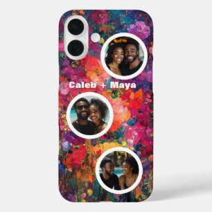 Three Photo Neo Expressionist Floral Collage iPhone 16 Plus Case